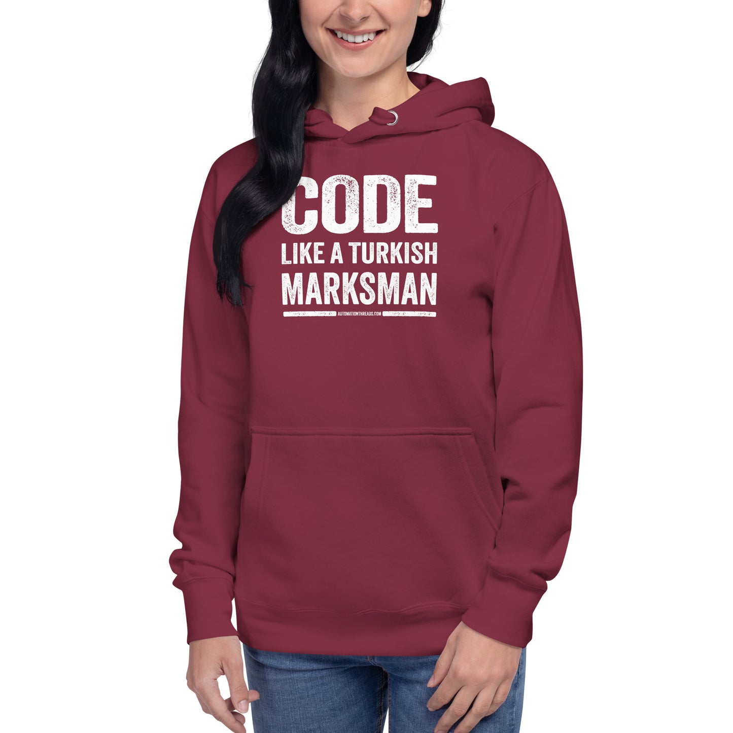 Code Like a Turkish Marksman Hoodie - Automation Threads